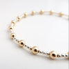 EMBRACE DESIGN 4MM BEAD BRACELET - MIXED METAL