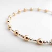 EMBRACE DESIGN 4MM BEAD BRACELET - MIXED METAL
