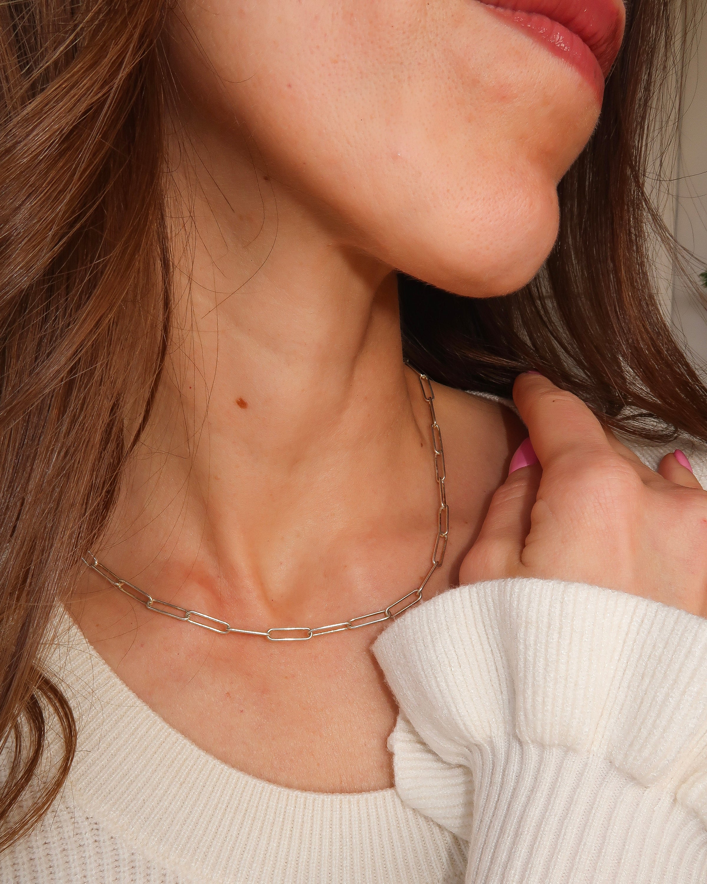 LARGE PAPERCLIP NECKLACE - SILVER