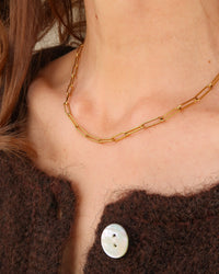 LARGE PAPERCLIP NECKLACE - GOLD