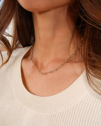 LARGE PAPERCLIP NECKLACE - SILVER