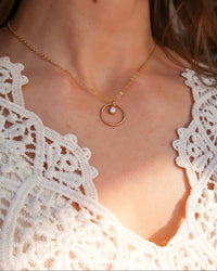 CZ CIRCLE NECKLACE - GOLD