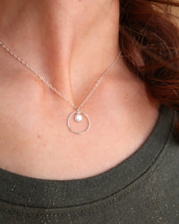 CZ CIRCLE NECKLACE - SILVER