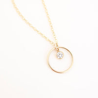 CZ CIRCLE NECKLACE - GOLD