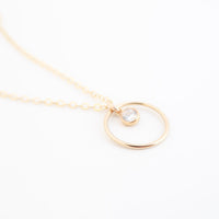 CZ CIRCLE NECKLACE - GOLD