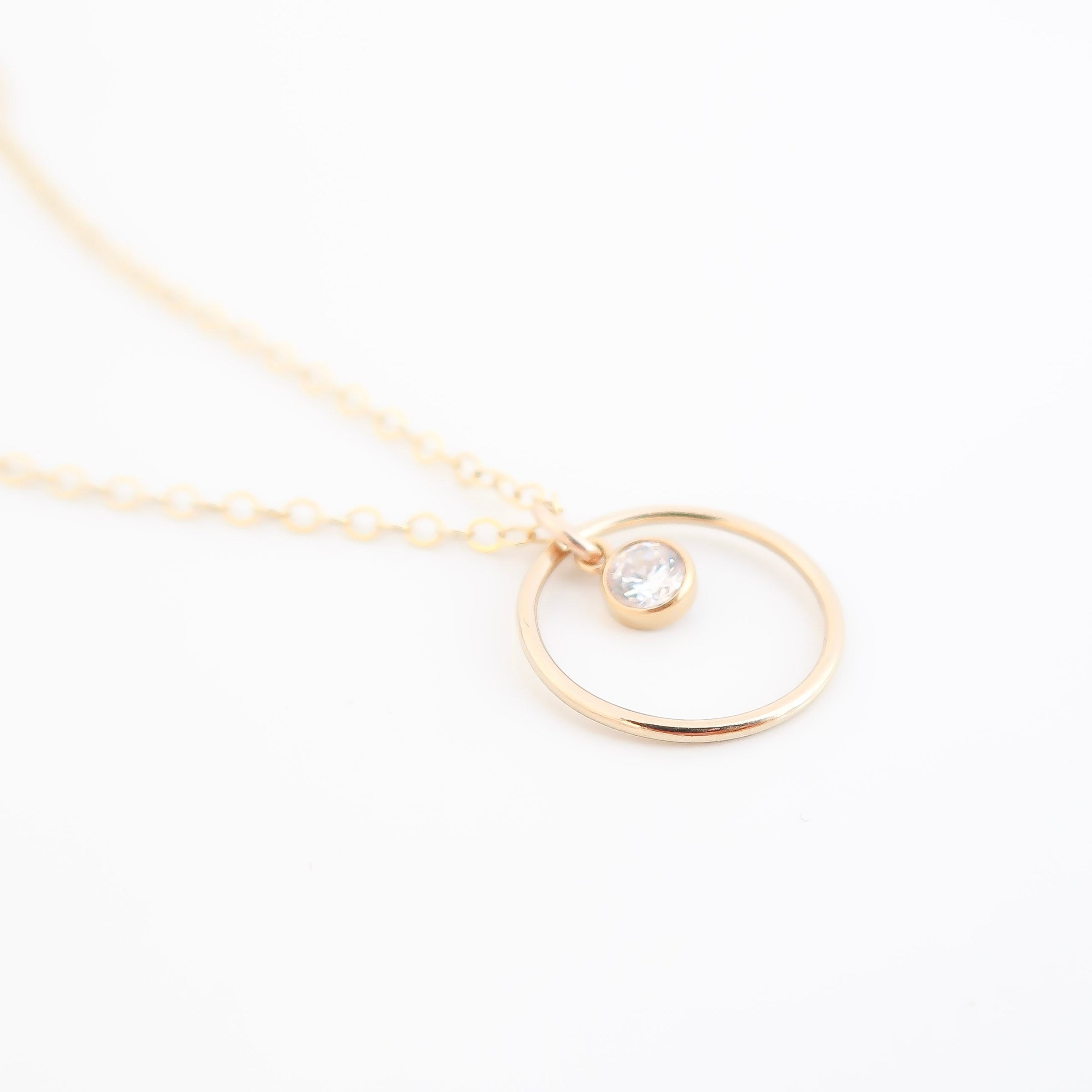 CZ CIRCLE NECKLACE - GOLD