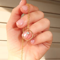CZ CIRCLE NECKLACE - GOLD