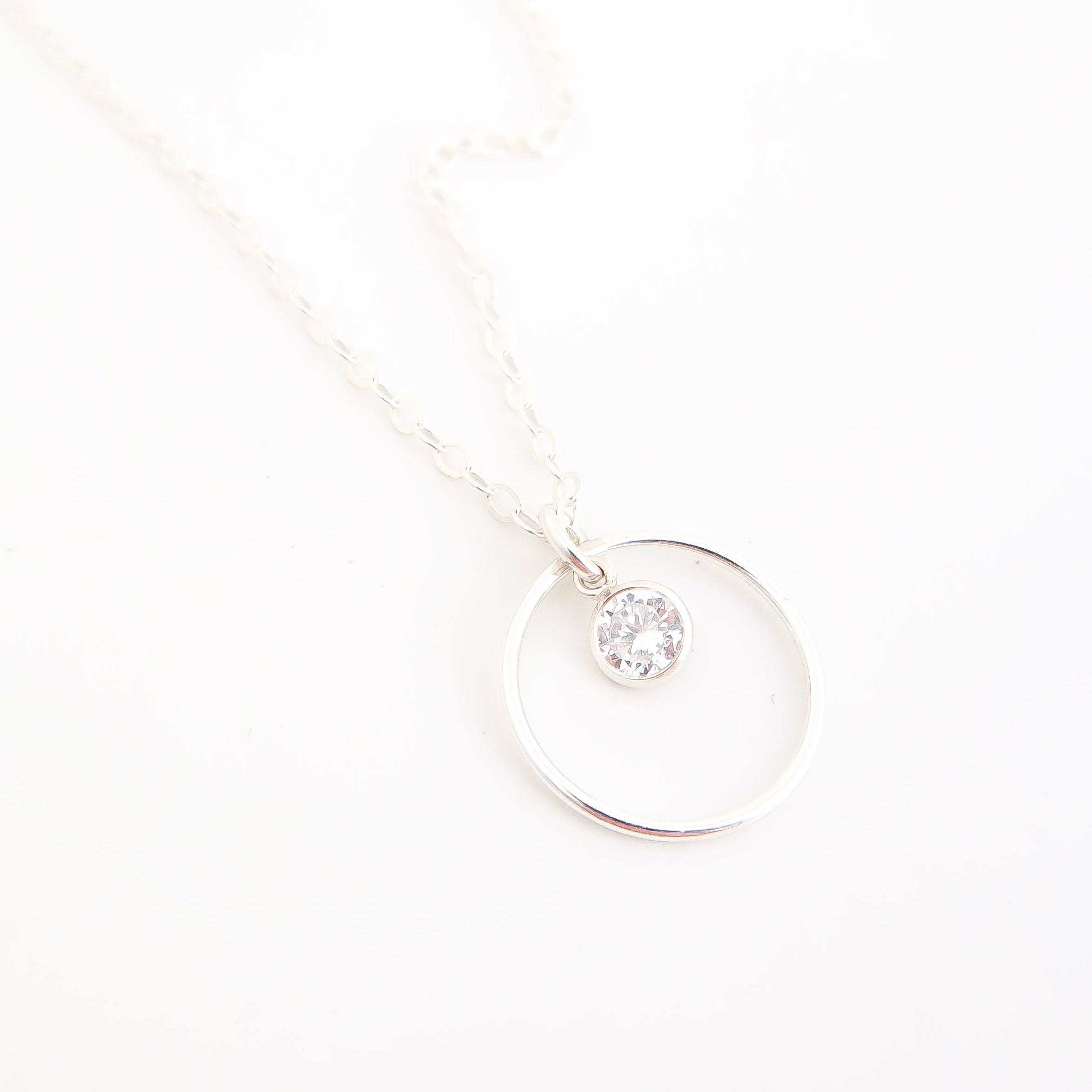 CZ CIRCLE NECKLACE - SILVER