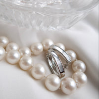 PEARL INLAY HUGGIES - Silver